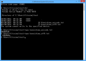 Code Page 65001 (UTF-8), Japanese output stopped working